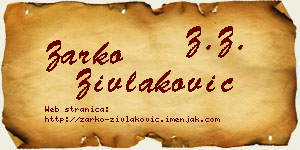 Žarko Zivlaković vizit kartica